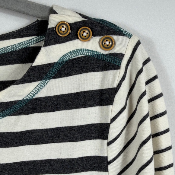 Matilda Jane Women's Long Sleeve Striped Top - Gray and White. Size Medium - Picture 3 of 4